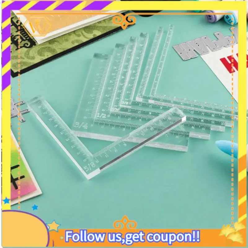 A01K-7Pcs/Set Paper Card Corners Helpers Positioning Tools Kit Scrapbooking Acrylic Rulers To Make Lining Up Card Layers Set