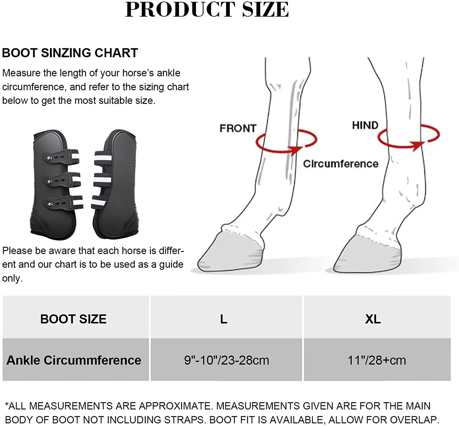 Adjustable Horse Tendon Boots Protective Leg Wraps & Splint Boots Set