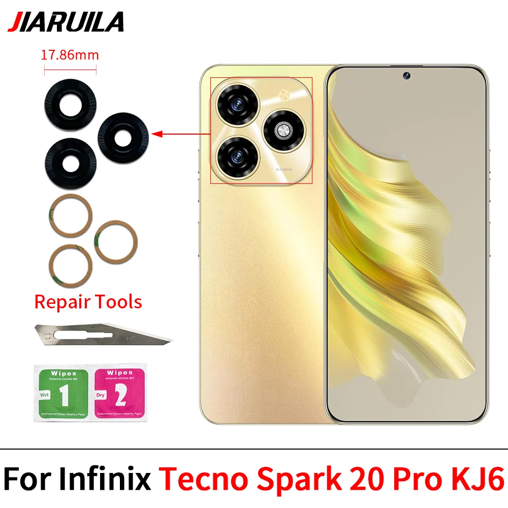 الكاميرا الخلفية الخلفية غطاء لعدسات النظارة مع لاصق ل انفينيكس تكنو سبارك 10 برو KI7 10C 20 KJ5 KG6 20c سبارك الذهاب 2023 BF7 2024