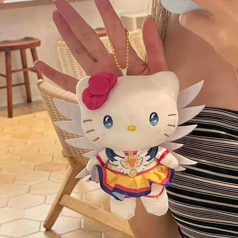 جديد كيتي أفخم المفاتيح الكرتون هريرة فستان ألعاب من نسيج مخملي عالية الجودة على ظهره قلادة سيارة الديكور دمية عيد الميلاد هدية عيد ميلاد #4