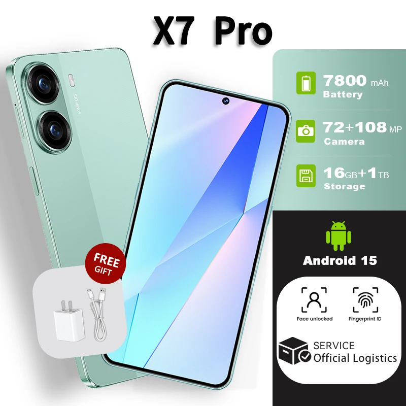 2026 High Quality X7 Pro Original Intelligent 4G Dual Card Global Version Mobile Phones 7800mAh Battery