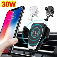30W Wireless Charging Adapter Phone Holder in Car For iPhone 15 14 13 Pro Max Samsung Xiaomi Car Wireless Chargers Phone Stand