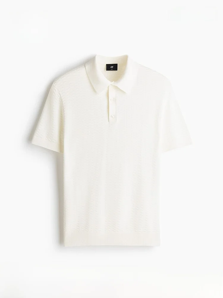 

H&M Spring New Men's Slim Fit irt 329640 Casual Sle Button Detail Cotton Blend Knitted Sweater