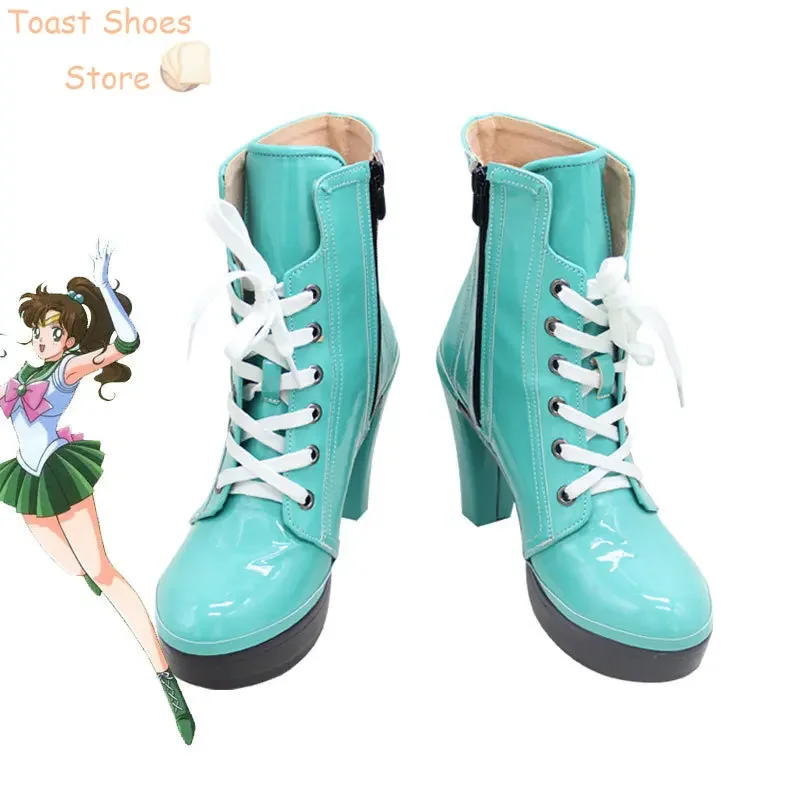 

Обувь для косплея Kino Makoto, реквизит для косплея Юпитер, обувь из искусственной кожи, ботинки на Хэллоуин, реквизит для костюма