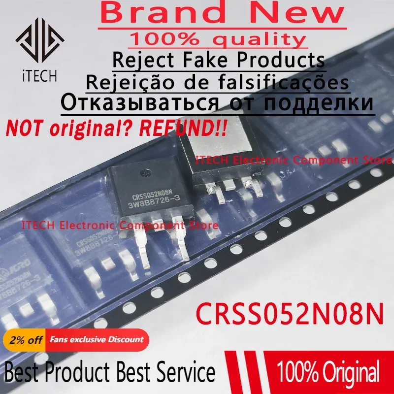 10pcs/lot Original CRSS052N08N 052N08N  TO-263 120A 85V N-Channel Spot 100% New and Genuine Best Quality