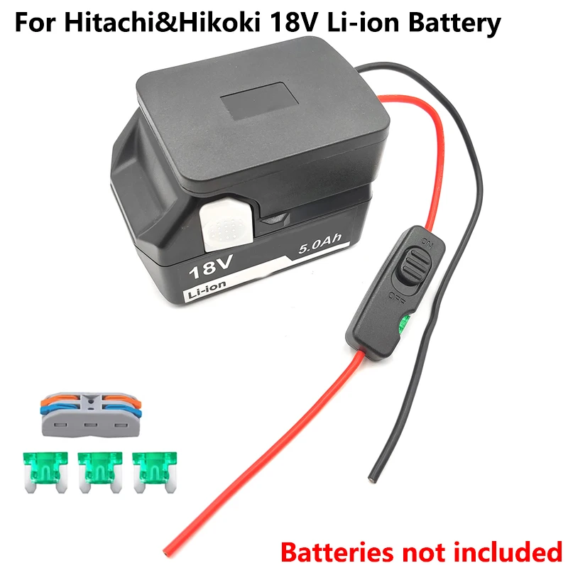 

DIY Power Wheel Adapter for Hitachi&Hikoki Battery Converter Kit with Fuses Switch Battery Converter for Rc Car Toys Robotic