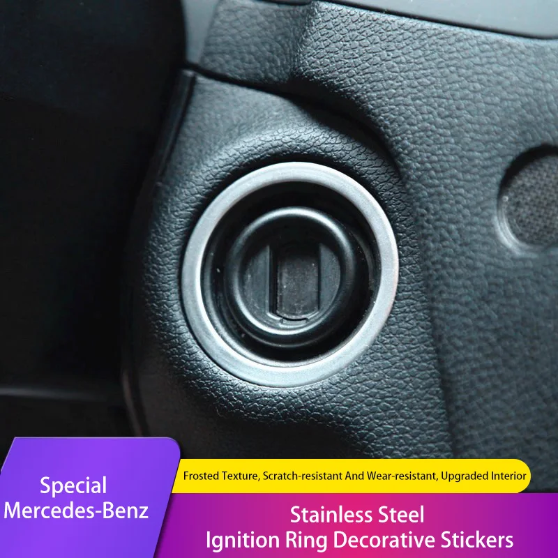Ignition Keyhole Circle Trim Cover Ring Frame For Mercedes-Benz W204 W212 C218 X204 Ignition Key Hole Cover Trim Sticker