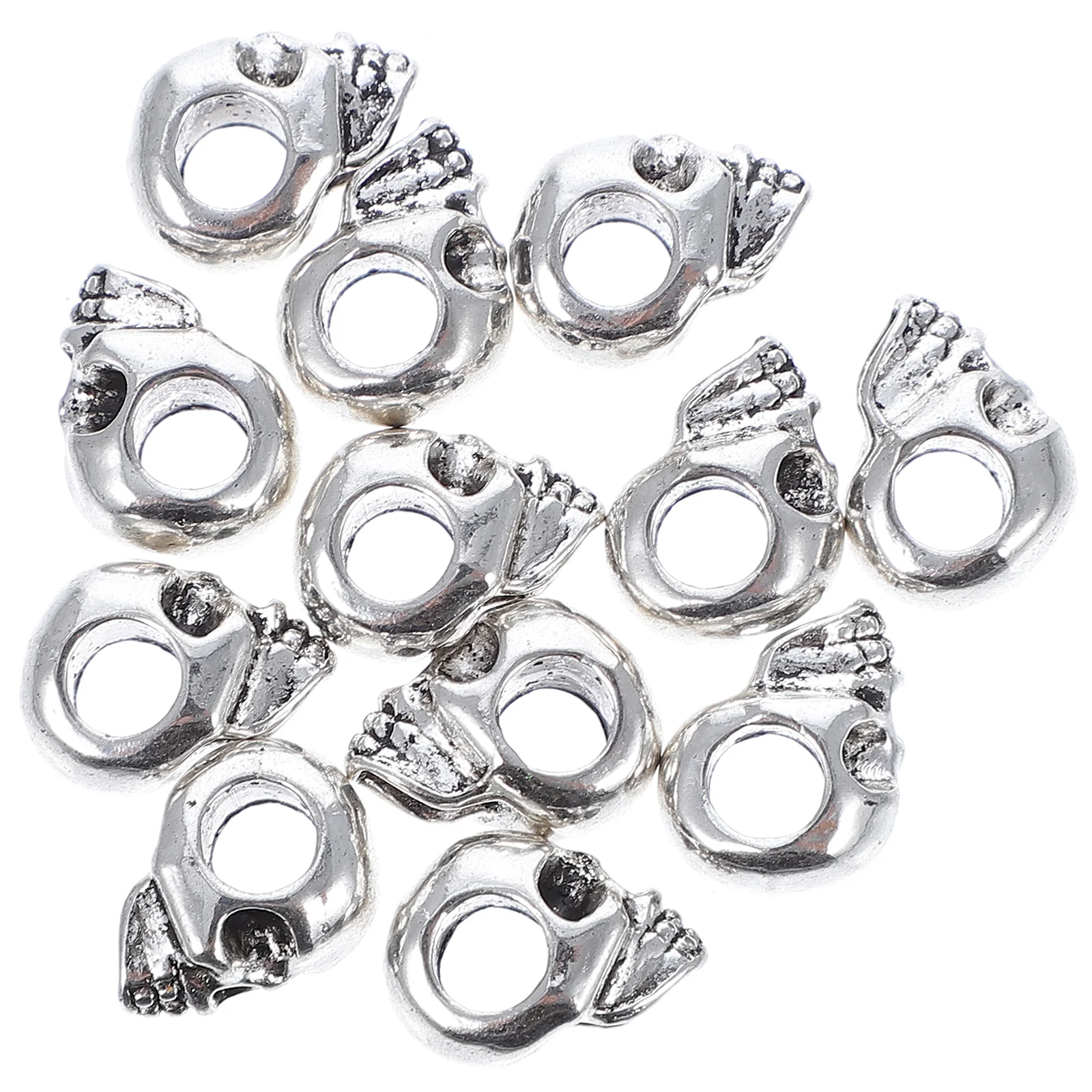 12 قطعة الخرز فضفاض الجمجمة رئيس مستلزمات صناعة المجوهرات دائم طويلة الأمد سلسلة المفاتيح أساور أقراط قلادة #1