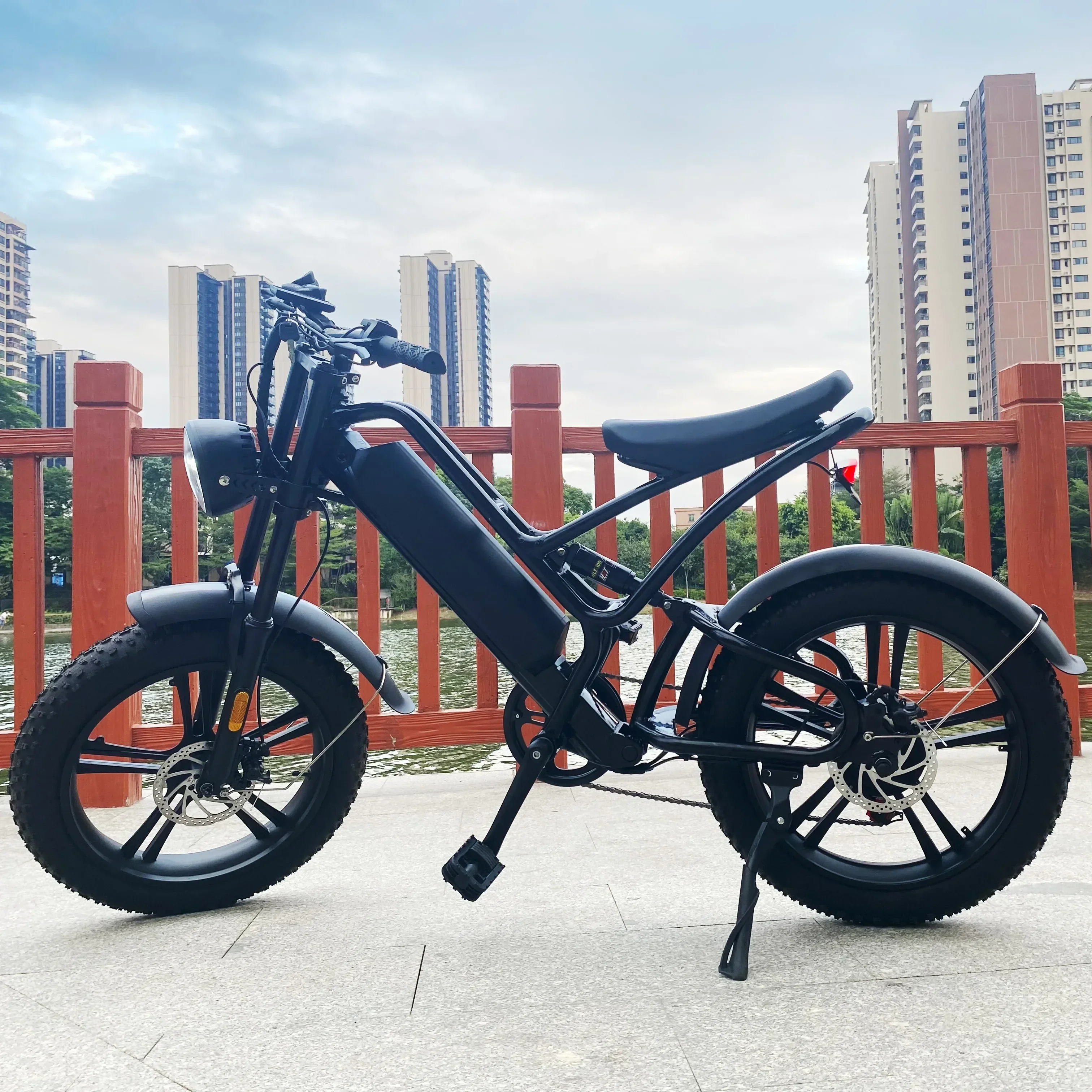 

Электрический велосипед SAT, полностью подвесной велосипед, легкосплавные диски, 2023 Вт, 48 В,