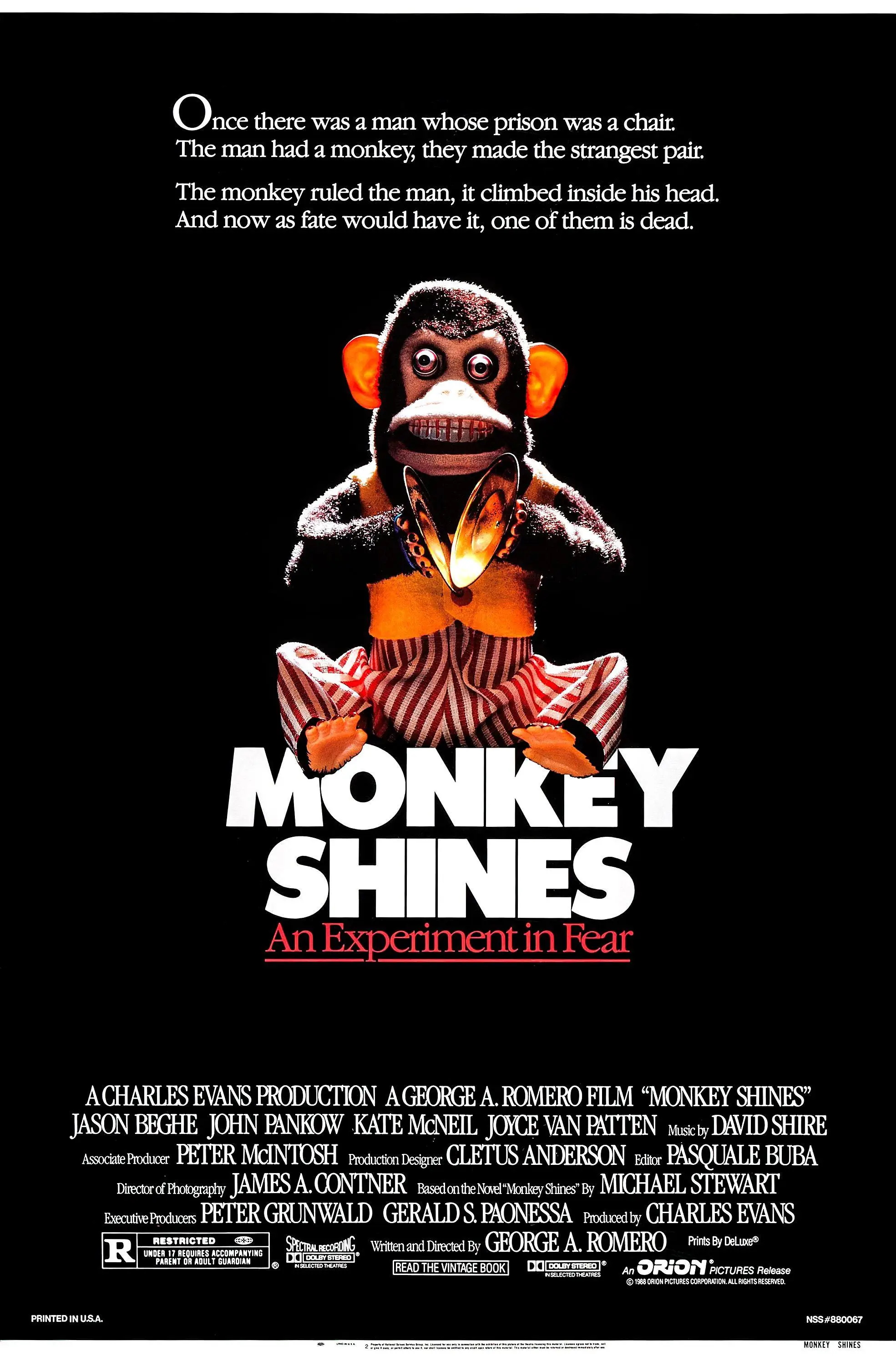 Movie Monkey Shines (1988) Art SILK POSTER Wall Art Home Decorative painting