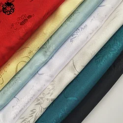 Stretch Printed Fabric Jacquard By Meter for Dresses Hanfu Sewing Plain Plum Bamboo Pattern Cheongsam Textile Soft Skin-friendly