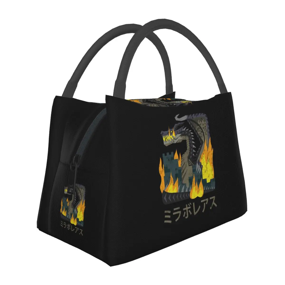 Monster Hunter World Iceborne Nargacuga Kanji Icon Insulated Lunch Bag for Women Bento Storage Food Boxes Leakproof Container