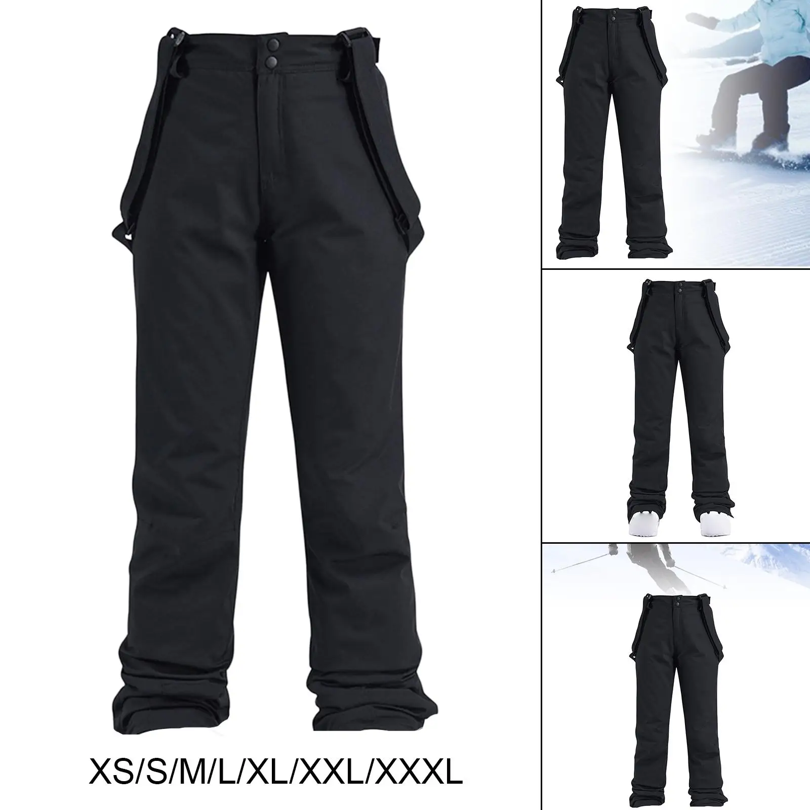 Snow Bib Insulated Pants Full Length Ripstop Windproof Coveralls for Winter