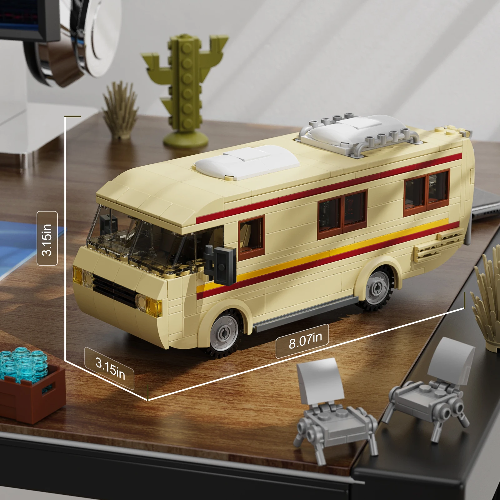 Breakinged Bads Car Building Blocks Sets, Walter White Pinkman Cooking Lab RV Vehicle Bricks Kits, Model Toy para niños, regalos