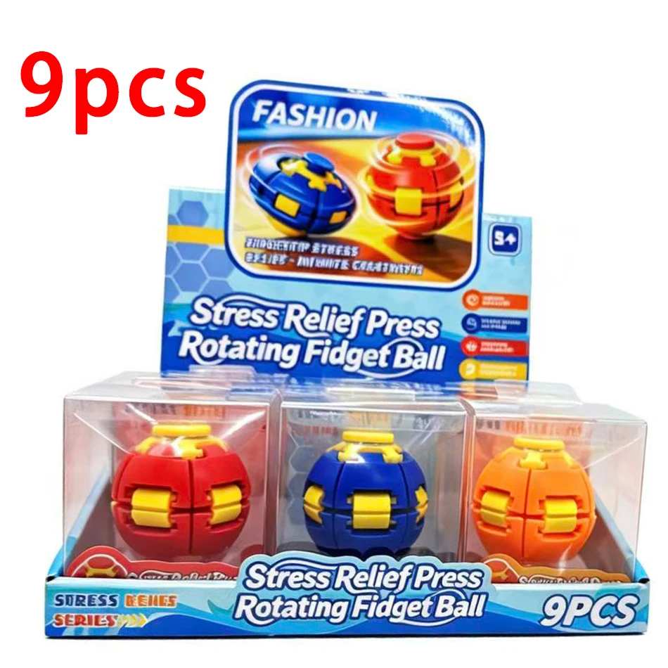 Multicolor Press Rotating Fidget Ball - Creative Finger Spinner Anti-Anxiety Focus Sensory Toy Portable Small Present image 3