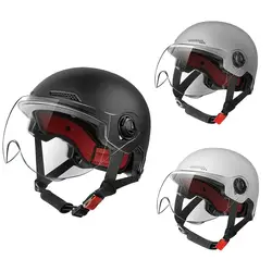 1pc Motorcycle Half Helmet For Men Women Quick Release Buckle Open Face Sun Visor Lens Helmet Protective Gear