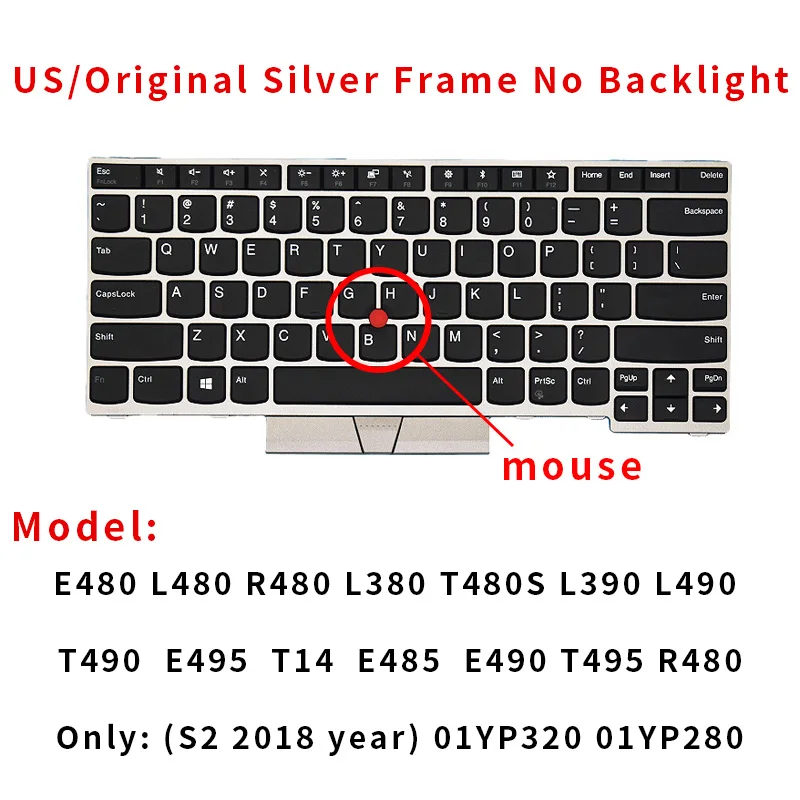 Imagem -05 - Teclado Retroiluminado Russo para Lenovo Thinkpad E480 E490 T480s L480 T490 T495 L380 L390 Ioga L490 P43s E485 E495 Novo