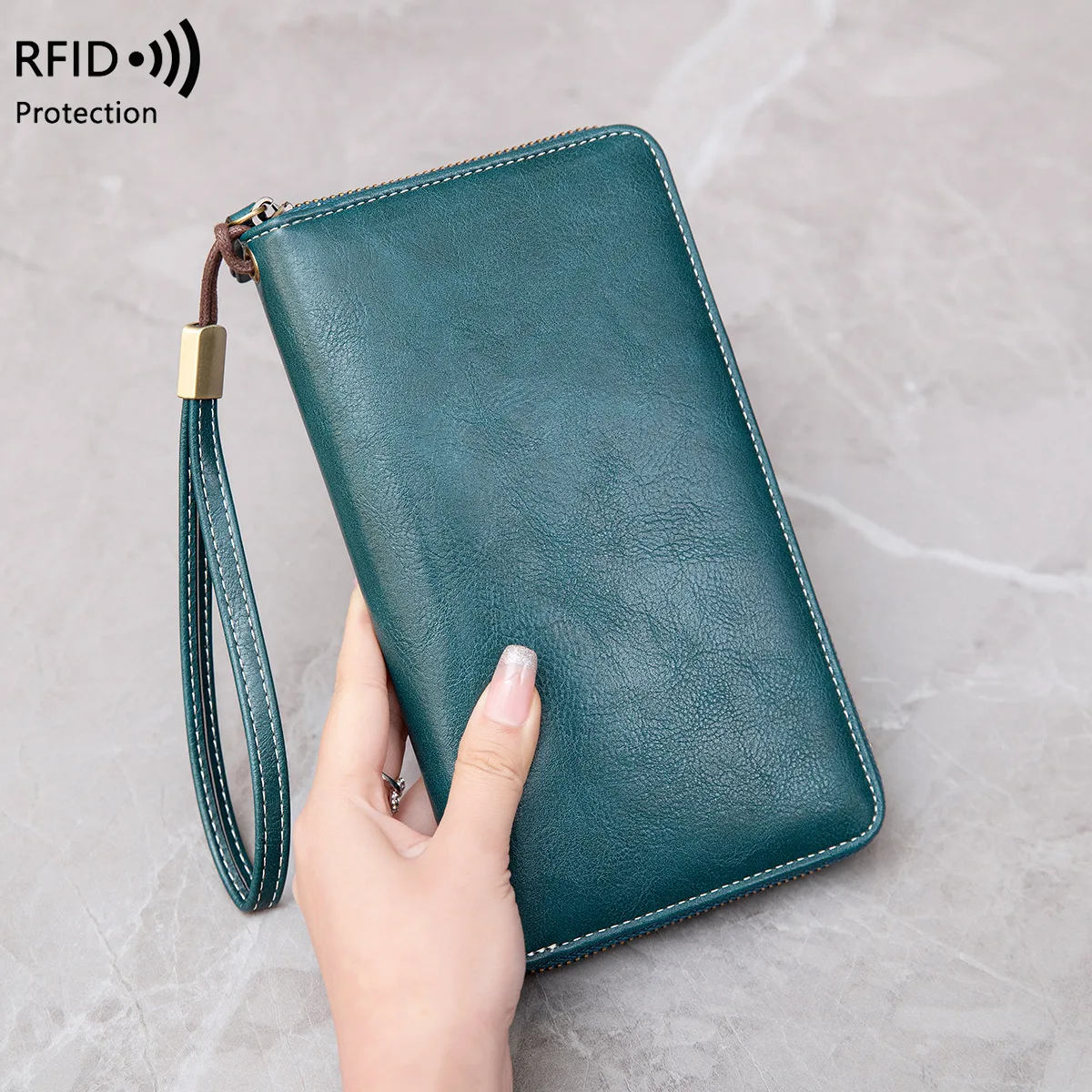 

Новый RFID противоугонный женский кошелек большой емкости из искусственной кожи, клатч в европейском стиле ретро, длинный кошелек унисекс с несколькими слотами