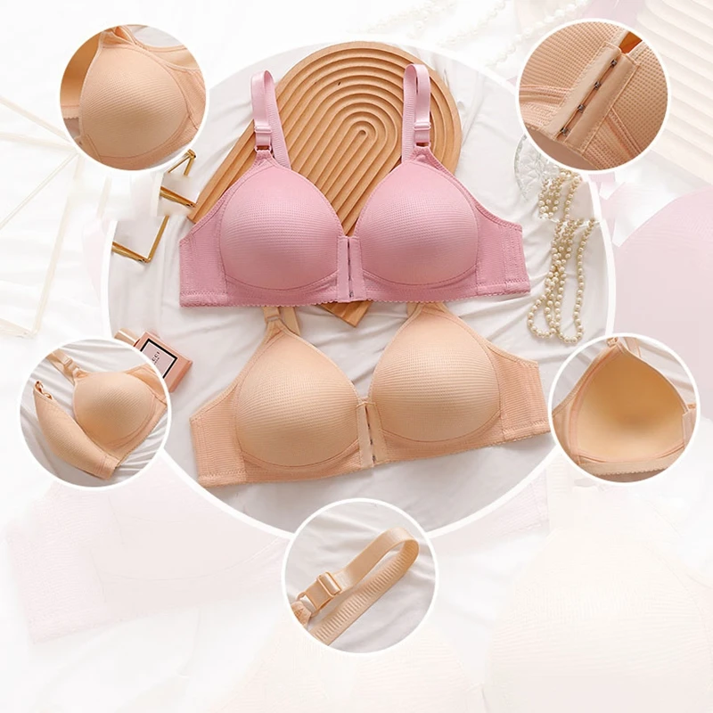 Sutiãs de amamentar fivela frontal para mulheres grávidas, roupas íntimas respiráveis plus size, sutiã sexy ajustável, colete esportivo monocromático