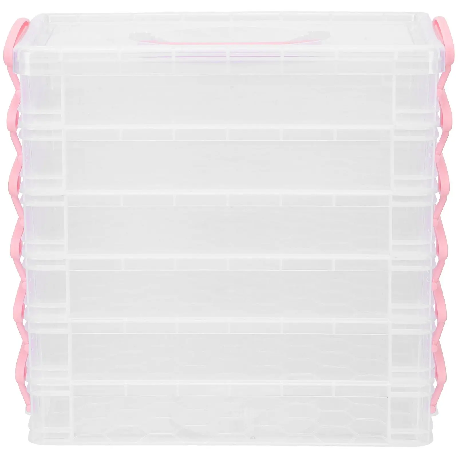 Christmas Paintbrush Storage Box Plastic Large Capacity Case Stackable Pencil Box Portable Pen Holder Kids Student Teacher