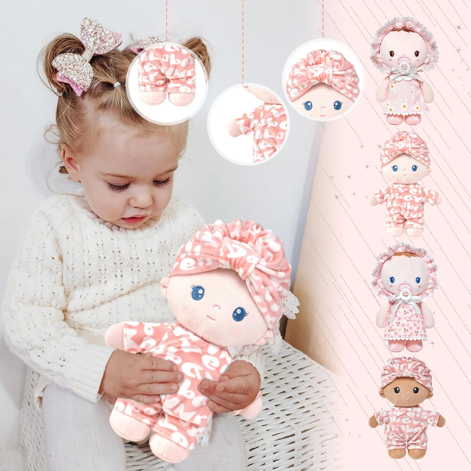 Soft Baby Doll Toys 9Inch My First Baby Rag Doll for 1 Year-Old Girl Birthday Gift Christmas Plush Toys Gift for Toddler Kids