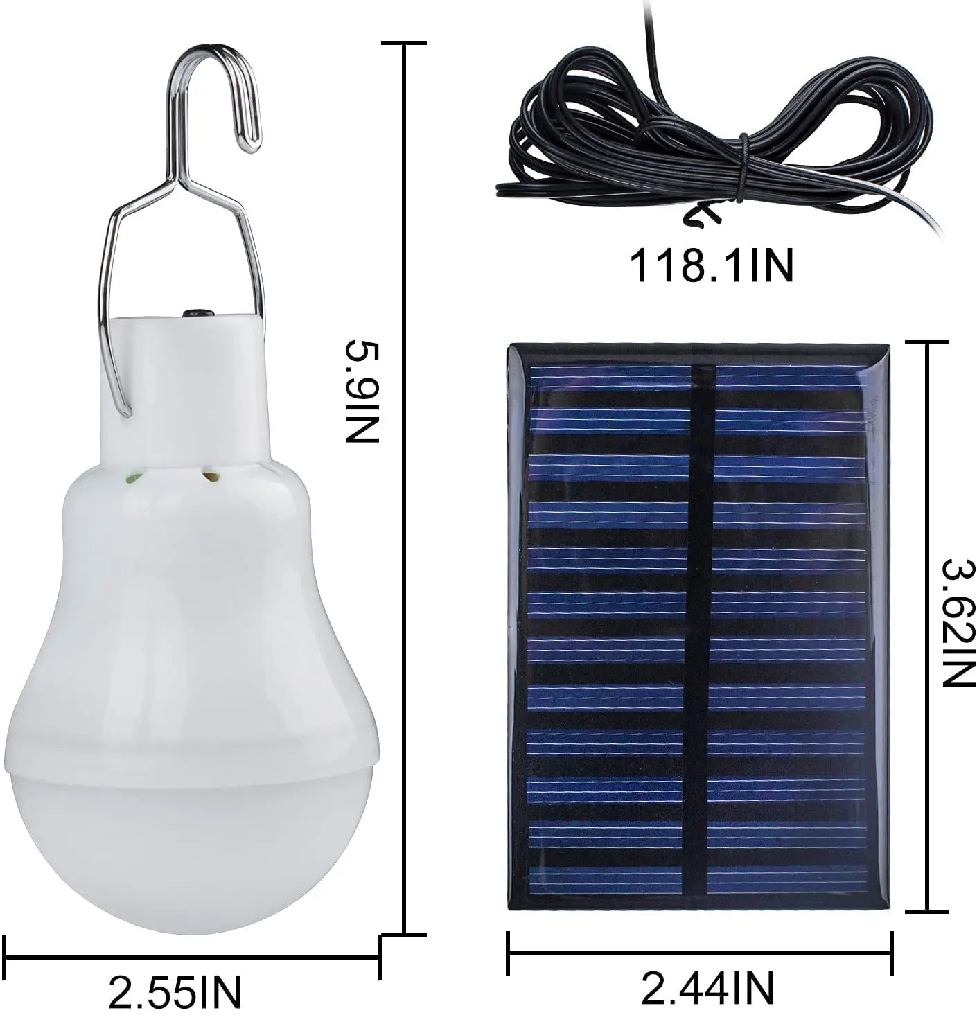 Impermeável USB carregado pendurado luz solar, Luz solar alimentado lâmpada, Casa bulbo, Painéis solares, ao ar livre, interior, 7W