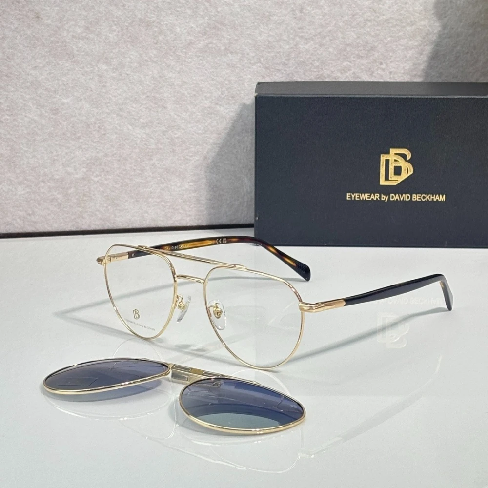 Luxury DB1238 Magnetic Clip on Polarized Sunglasses UV400 Men Pilot Aviator Optical Glasses Double Bridge Metal Frame Eyewear