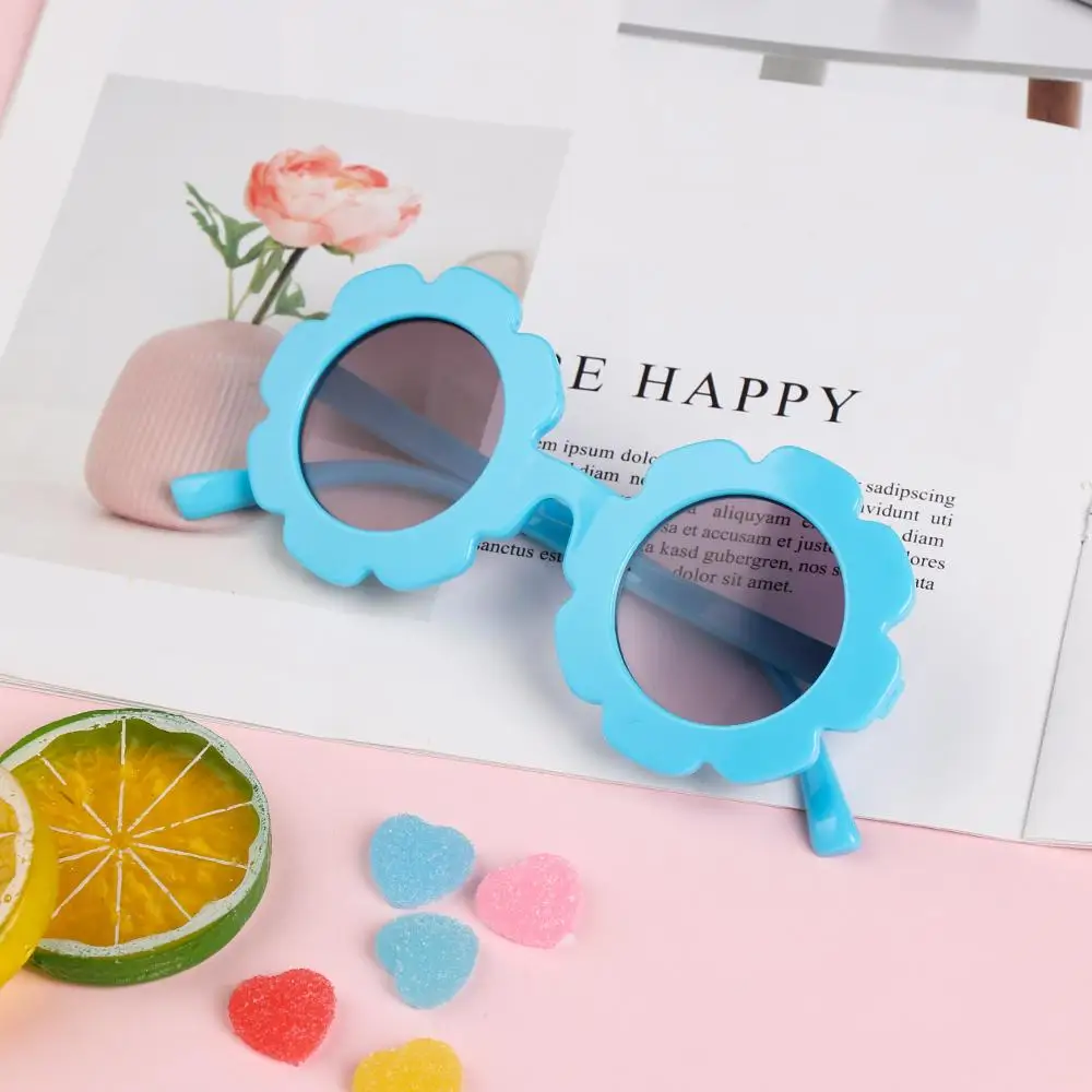 1pc Boys And Girls Cute Trend Outdoor Product Eyewear Vintage Sun Glasses Children Sunglasses Flower Shape