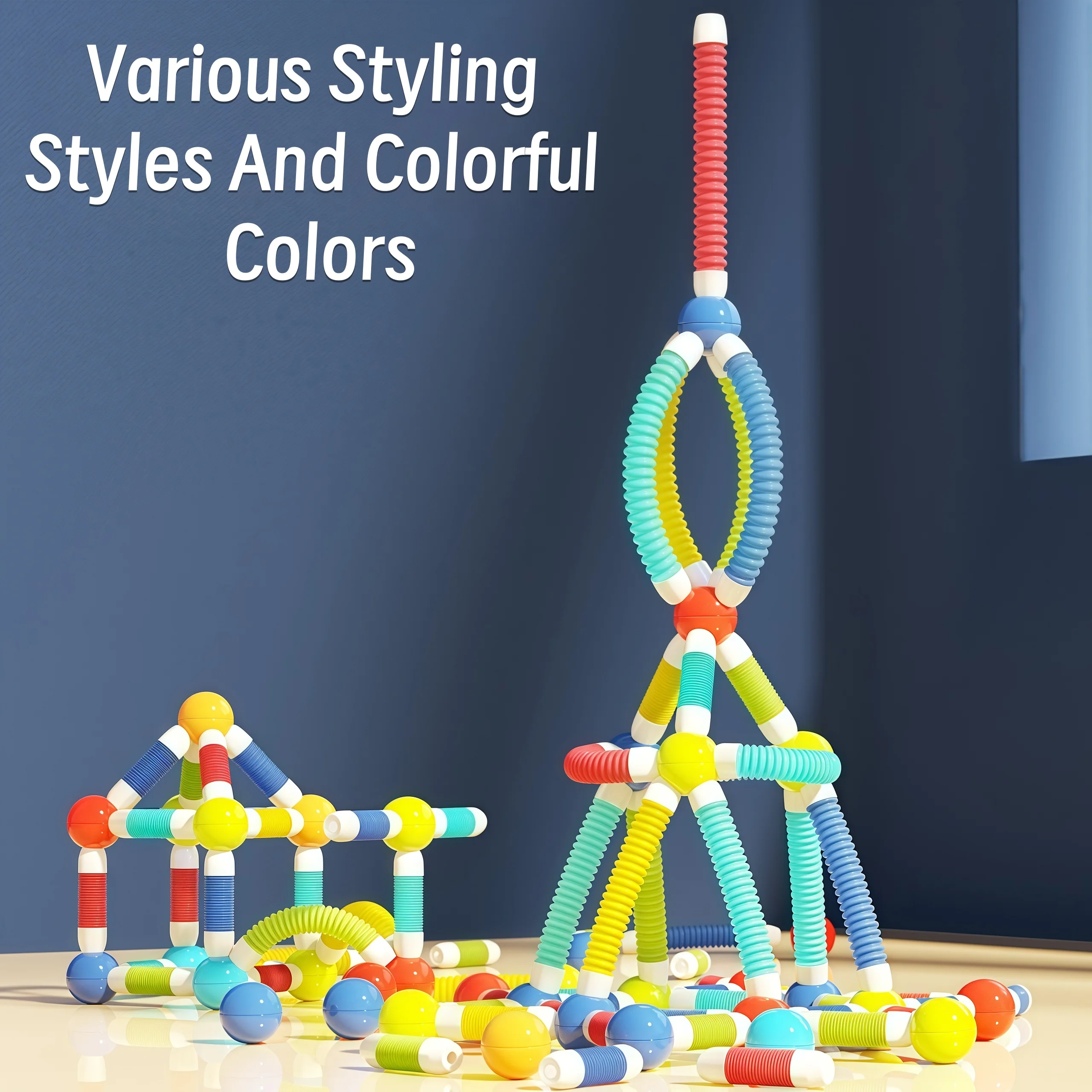 مجموعة بناء قضيب مغناطيسي متعدد الاستخدامات قابلة للتطوير DIY كتل البناء المغناطيسي التعليم المبكر لعبة الجذعية هدية عيد الميلاد والكريسماس