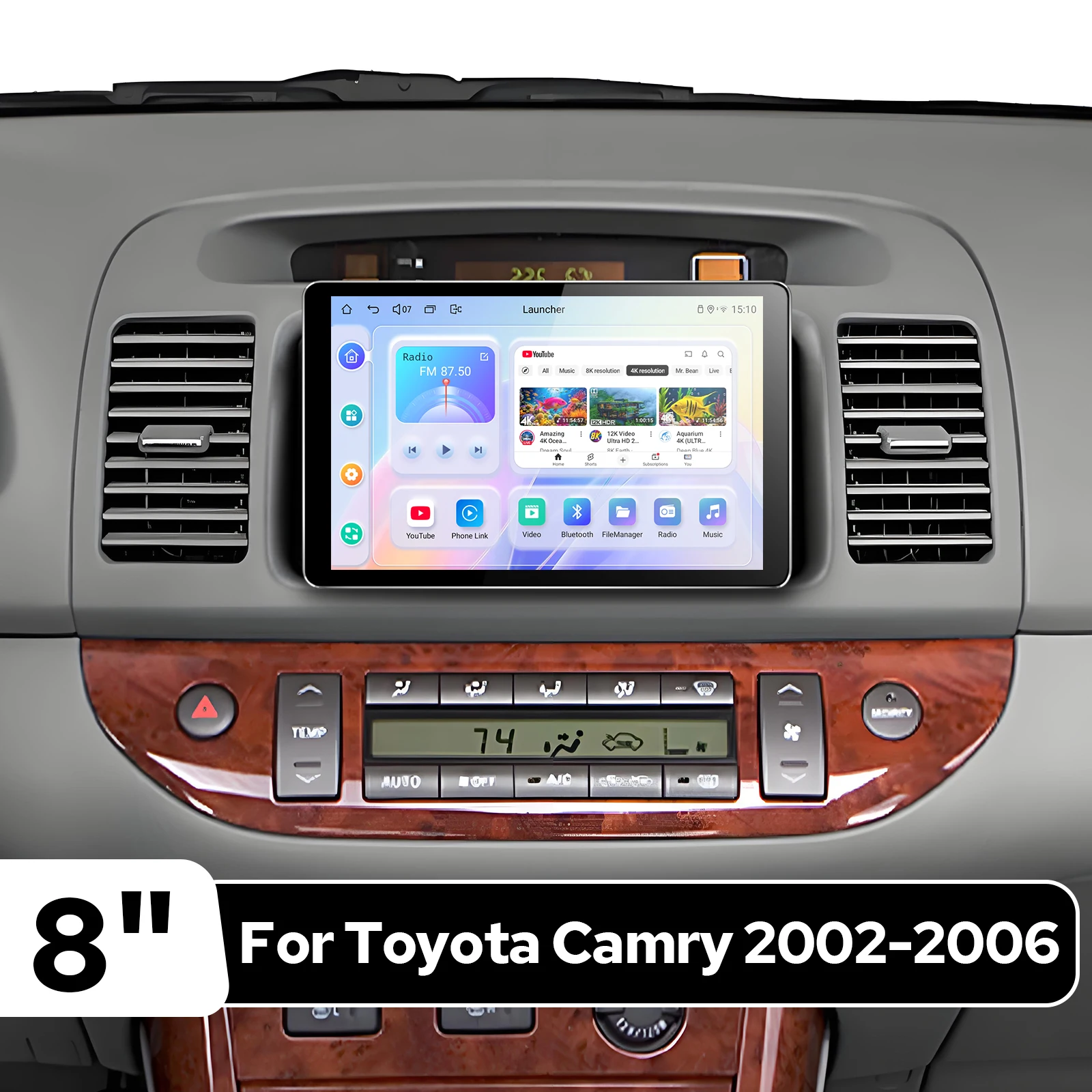 JOYING 8 Inch Android Head Unit for Toyota Camry 2002-2006 XV30 Wireless Apple CarPlay Android Auto GPS Stereo Upgrade
