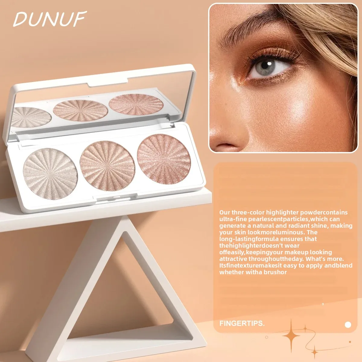 Paleta de iluminadores assados à prova d'água, 7 cores, altamente pigmentada, blush, contorno, sombra 4 em 1, maquiagem facial, beleza de longa duração
