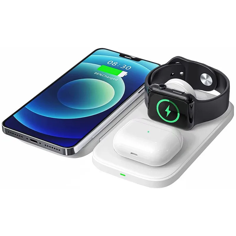 4 in 1 Foldable Wireless Charging Station For iPhone 14 13Pro Apple Watch 7/6 For Samsung Galaxy Watch Chargers 4/3 S22 S21