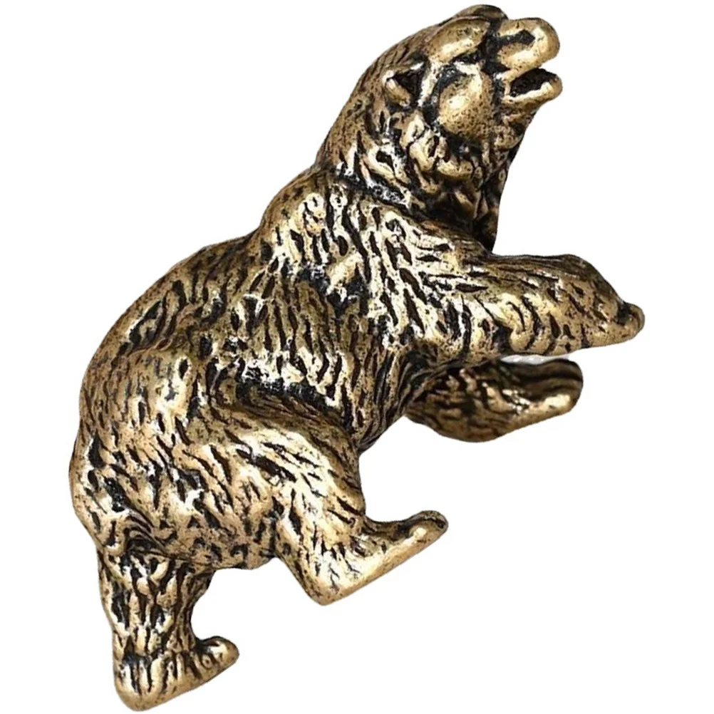 

Brass Polar Bear Statue Decorative Figure Vintage Animal Sculpture Desktop Adornment Office Ornament