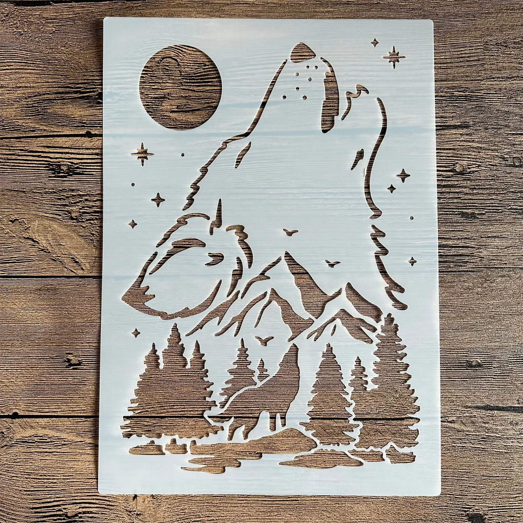 

A4 29 *21cm Animal wolf DIY Stencils Wall Painting Scrapbook Coloring Embossing Album Decorative Paper Card Template,wall