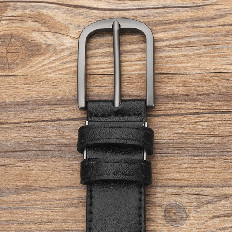 ファッショナブルなメンズ合金ピンバックル PU ベルト高品質メンズフォーマルな機会ビジネスベルトトレンディなユニセックスギフト