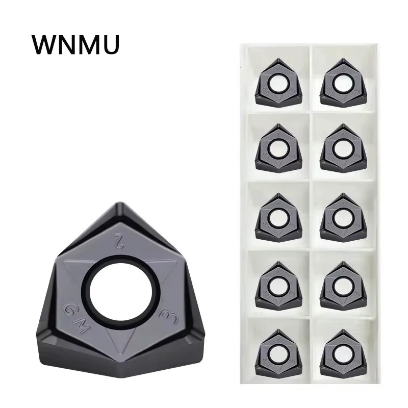 10pcs WNMU080608EN-GM LF6018 LF6018J Double‑Sided 6‑Edge DESKAR Heavy Cutting High‑Feed Milling Inserts CNC Lathe Cutter Tools