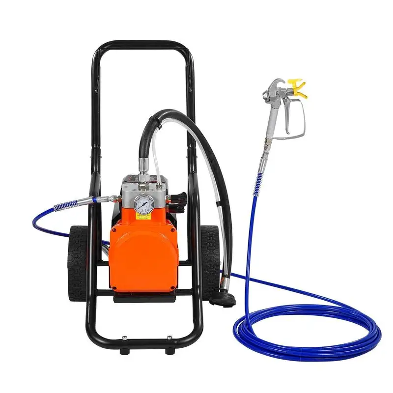 Pulvérisateur de peinture sans air 1700W avec pompe à diaphragme, haute pression 3000 PSI, 3,5 L/min, comprend un chariot et une perche d'extension