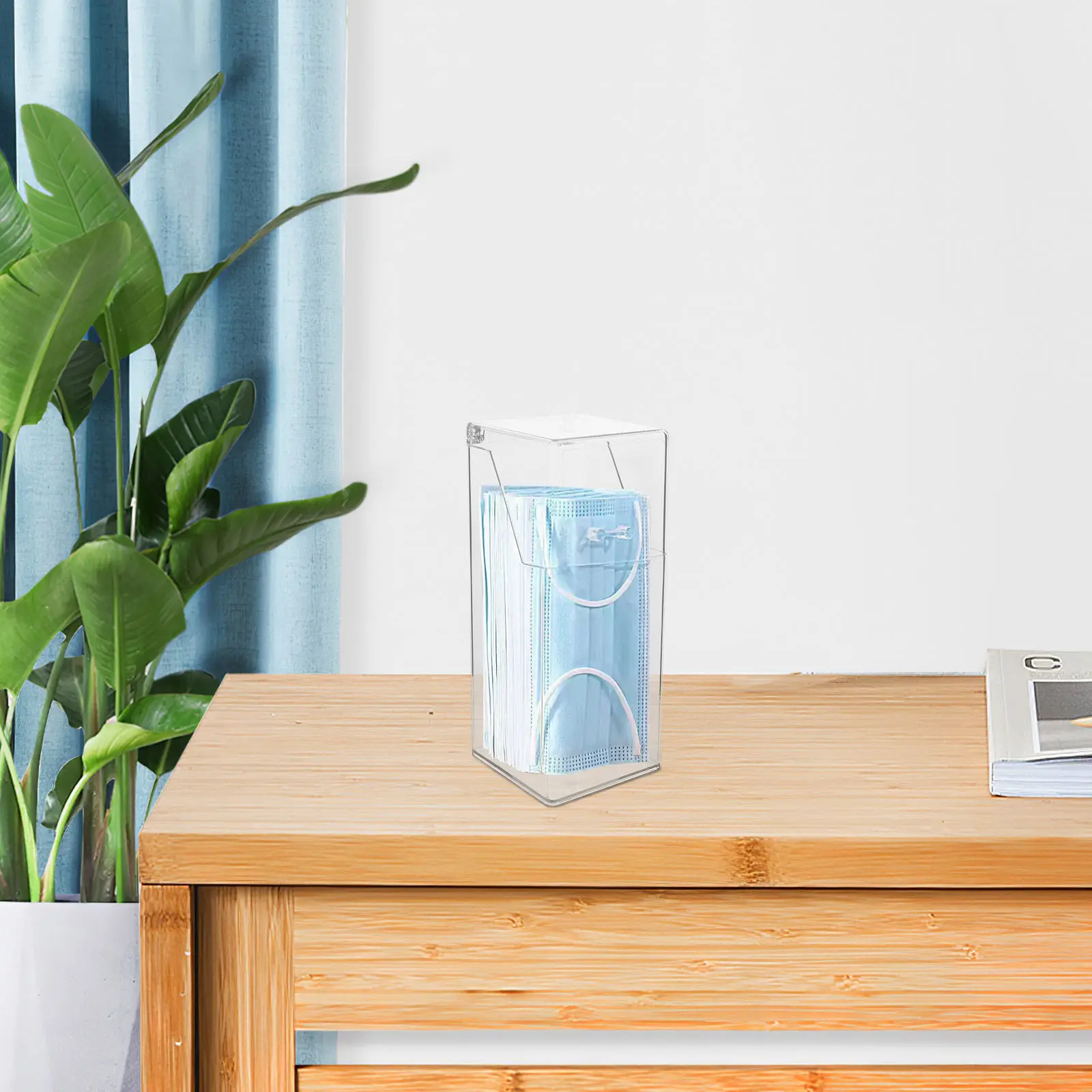 Plastic Mask Storage Container Transparent Design Lid for Home Office Desktop Mask Holder Easy Find Quick Access
