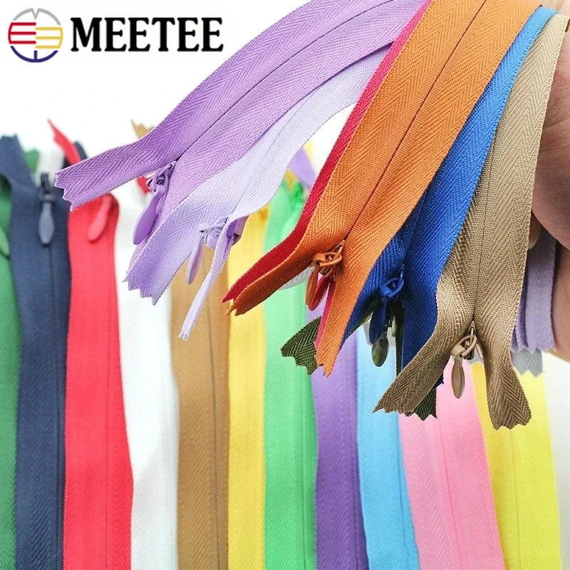 

10Pcs 18-70cm Invisible Nylon Zippers Dress Coat Pocket 3# Close-end Zipper Tape Pillow Bags Handmade Zip DIY Sewing Accessories