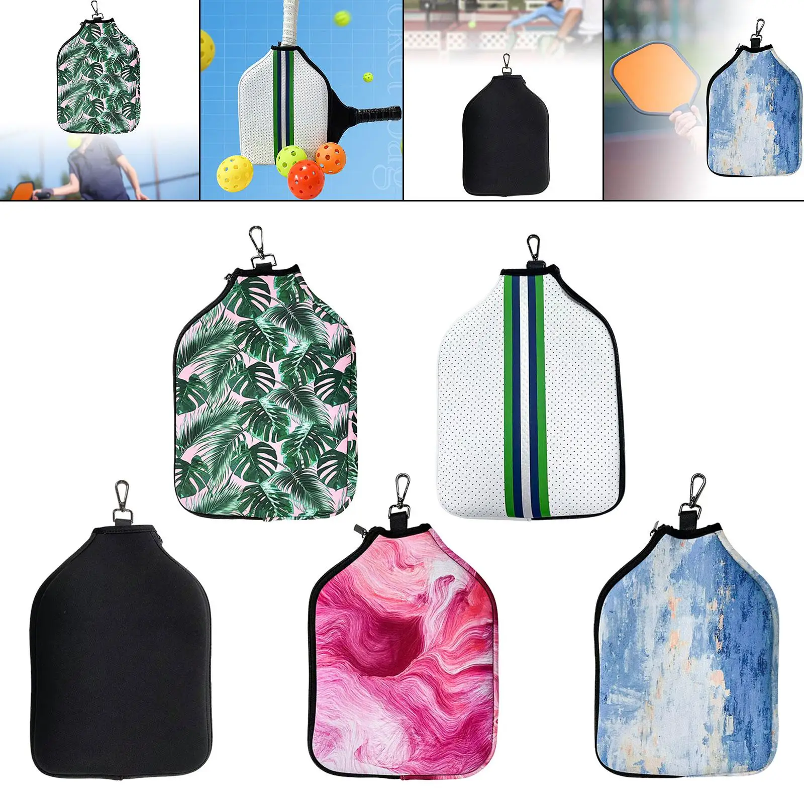 금속 버클이 있는 라켓 슬리브 탁구 패들 케이스 경량 보관함