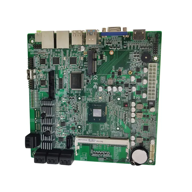 Thin-ITX على متن وحدة المعالجة المركزية J1900 DDR3 سطح المكتب اللوحة الأم الصناعية 13 SATA 7 USB 2 COM NAS أتمتة اللافتات الرقمية المدمجة