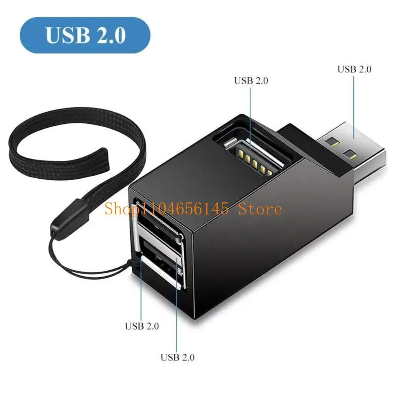 5AsD USB2.0 Hubs Splitter 3 Port Expander für Laptop -Auto -Tablettenluft