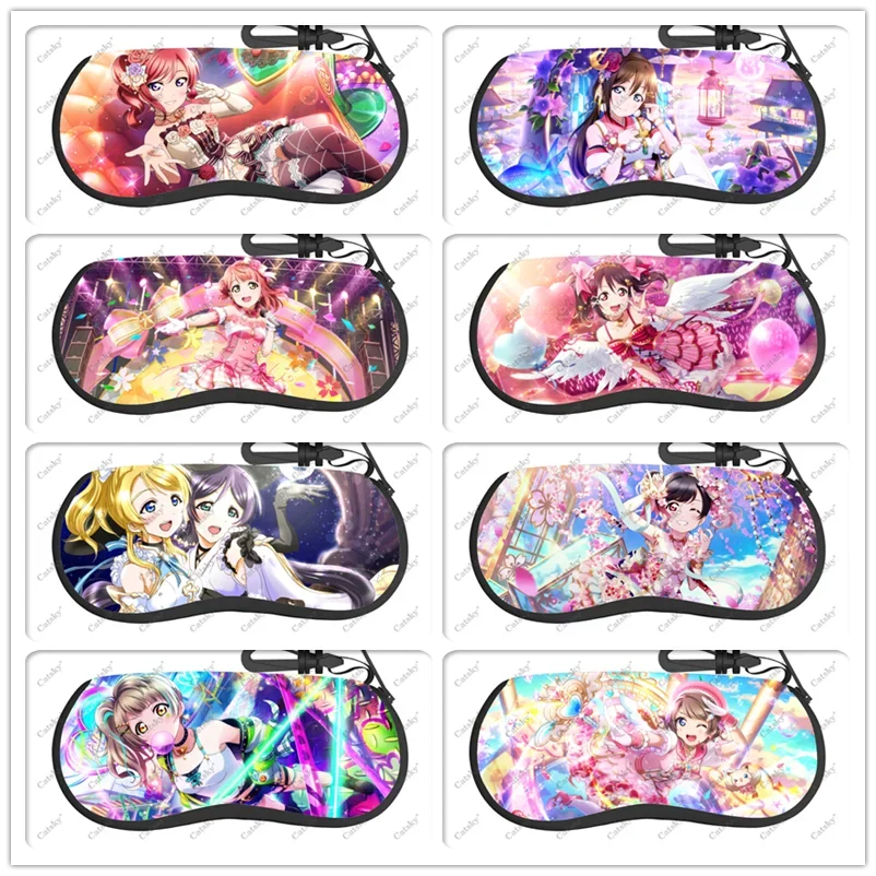 

Love Live anime Glasses Case Printed Travel Zipper Sunglasses Bag Pattern Classic Men's and Women's Storage Glasses Bag