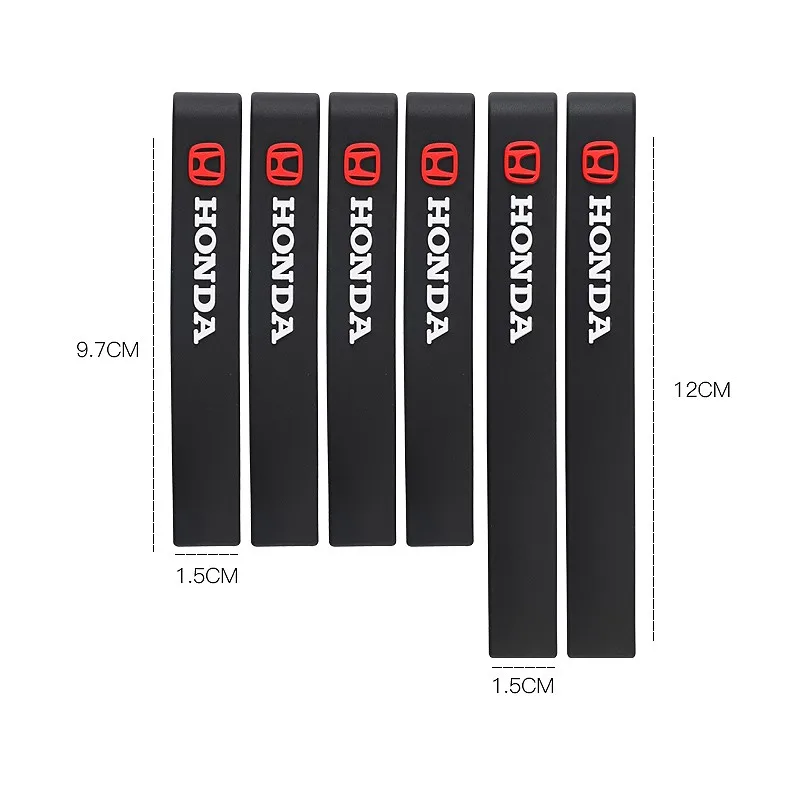 6Pcs Rubber Anti-Collision Strip Car Door Rearview Mirror Protector Stickers For Honda Civic Accord Fit Jazz CRV BRV HRV Insight