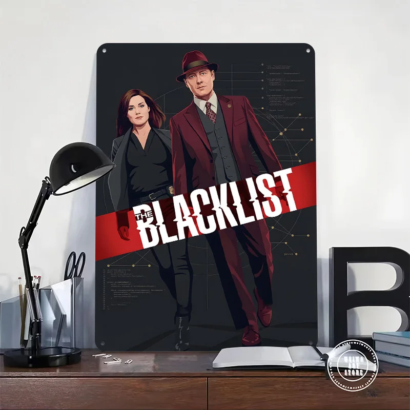 The Blacklist Raymond Reddington and Elizabeth 3D Texture Metal Poster Customized Wall Art Tin Sign Gift for Mancave Room Decor