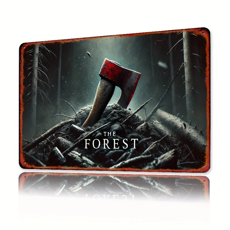 wall art, forest game, retro iron signage, , suitable for burgers, fast food, bakery, cafe, restaurant, can be used for conveni