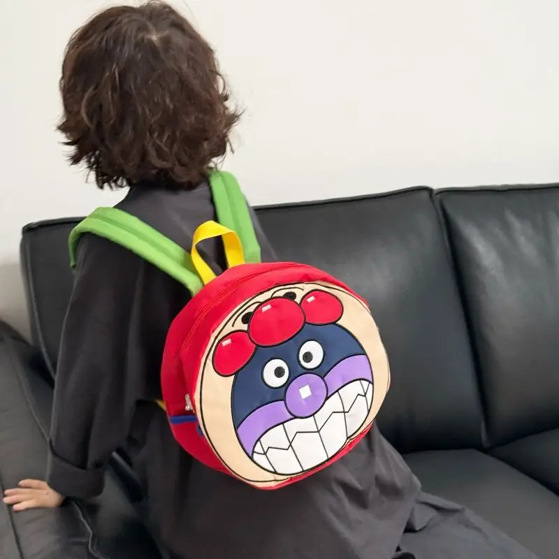 Рюкзак на молнии Anpanman Baikinman, 27 см, однослойный, большой вместимости, для весенних прогулок, путешествий, хранения закусок и учебников, подарок другу