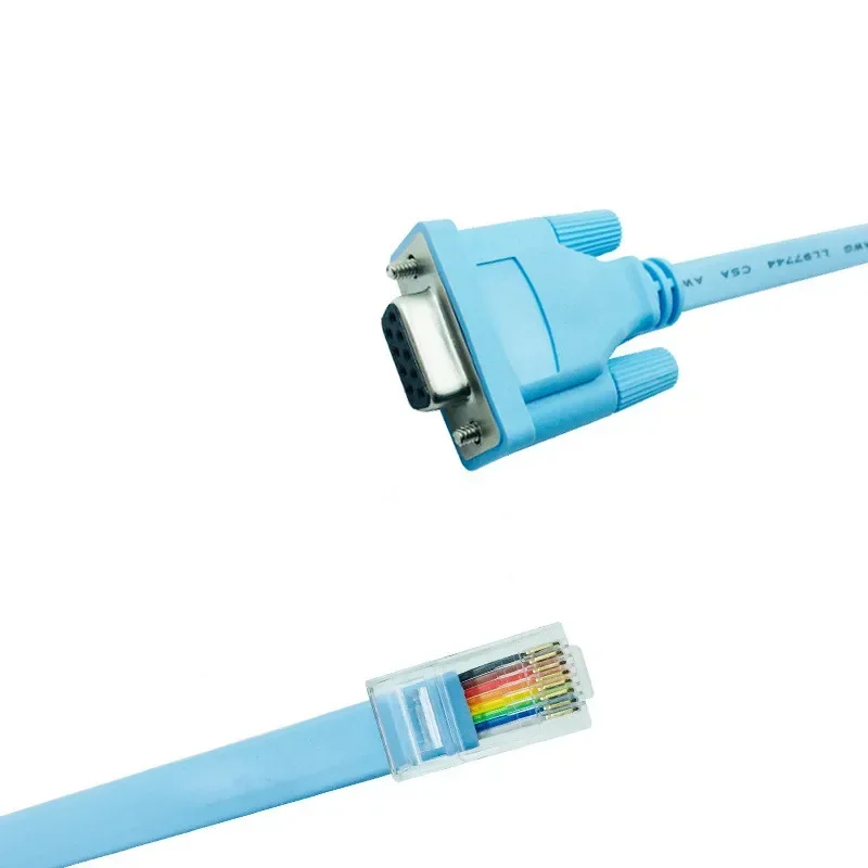 موصل Rj45 لكابل db9p ، rj45 إلى rs232 ، منفذ db9 ، منافذ تسلسلية ، كابلات لجهاز توجيه وحدة التحكم cisco ، أزرق ، m