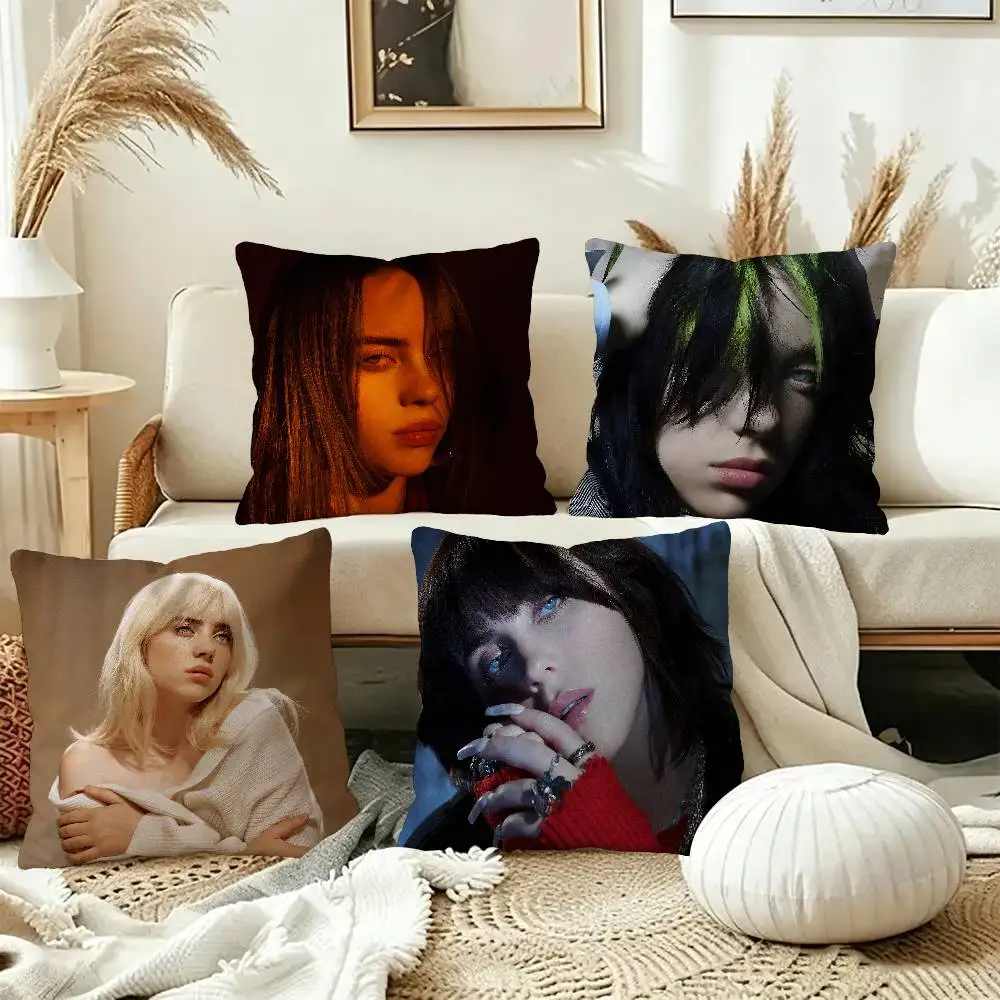 Fashion B-Billie E-Eilish Singer Personalized Pillow Dust Cover Bedroom Kids Party Decoration Pillowcase Birthday Children Gift