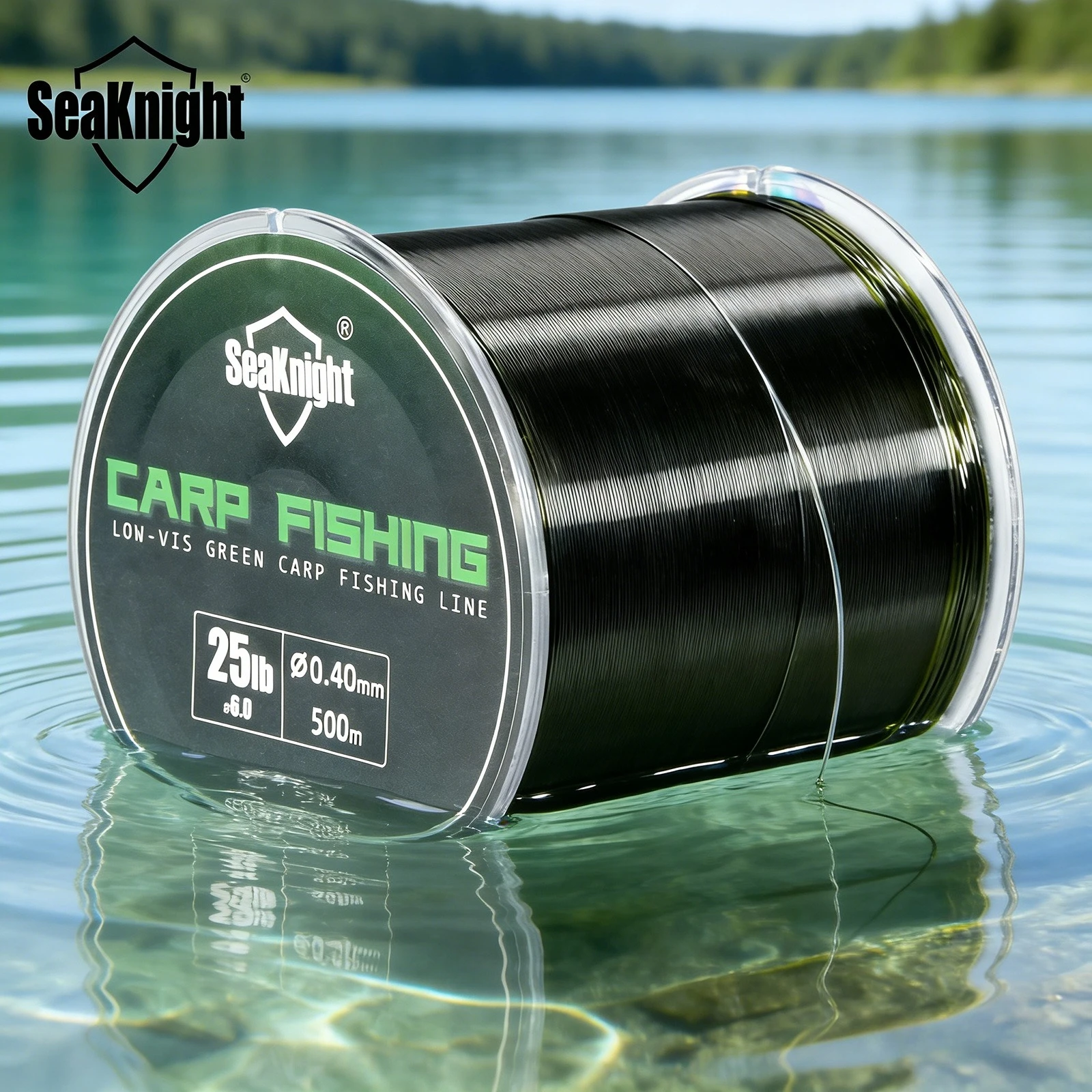 SeaKnight Brand CARP Nylon Fishing Line 500M Anti-Wear Smooth & Strong for CARP Fishing 10-35LB Dark Green INVISIBLE UNDERWATER